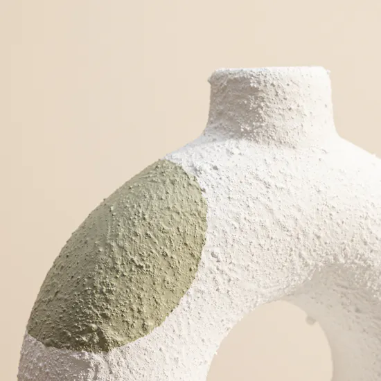 Nno Deux Beige and Green Vase