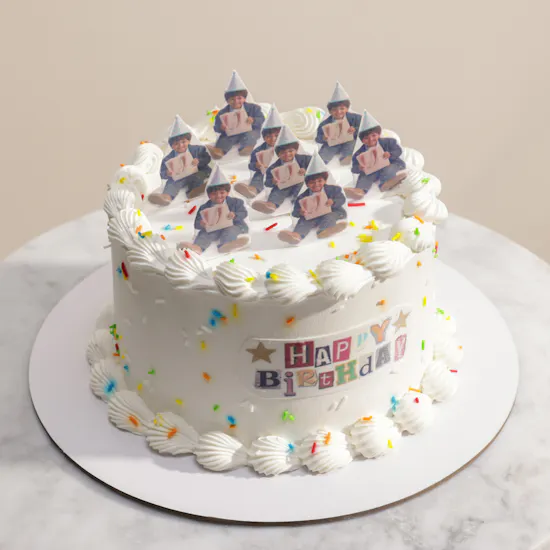Mister Baker Personalized Happy Birthday Photo Cake
