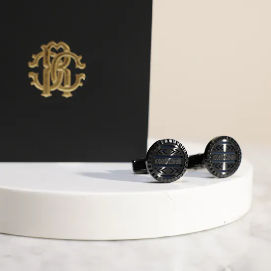 Roberto Cavalli Black & Blue Cufflinks