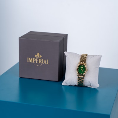 Imperial Lady Watch Gold Bracelet Green 3IML8634C