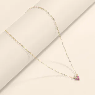 Miss L' Kids Pink Strawberry Gold Necklace Miss L' Kids Pink Strawberry Gold Necklace