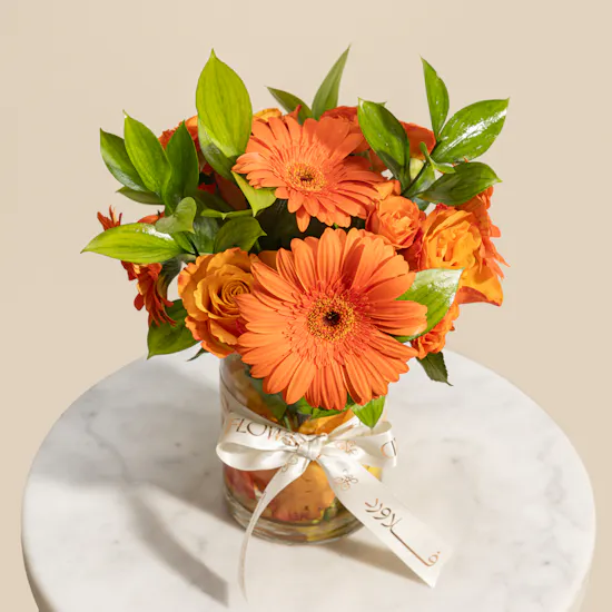 Warm Orange Hues Flower Vase