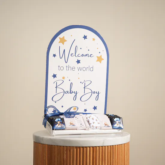 Bousheyeh Celestial Welcome for a Baby Boy Chocolate Tray