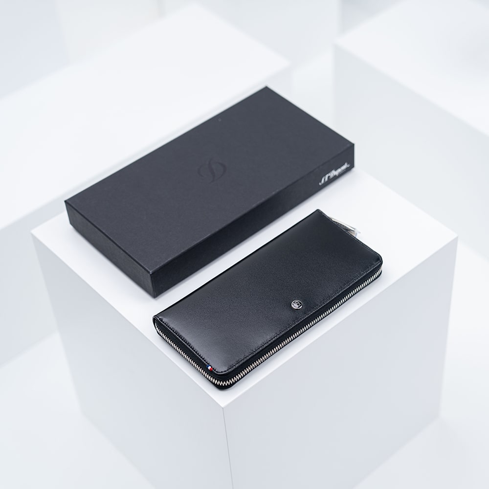 محفظة اس تي ديبونت رجالية | لون أسود