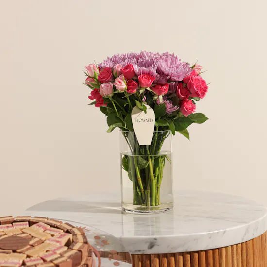 Soucolat Jaipur Trio Mix Round Tray | Sweet Wishes Flower