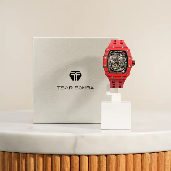 Tsar Bomba Elemental Automatic Bull Red Carbon Fiber Men's Watch