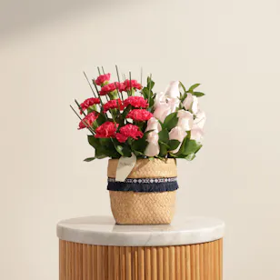Blushing Harmony Flower Vase