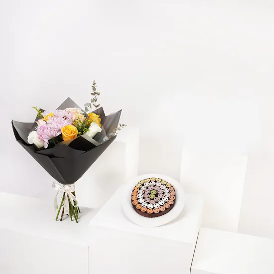 More Chocolate Dates Chocolate Plate | Rose Bouquet