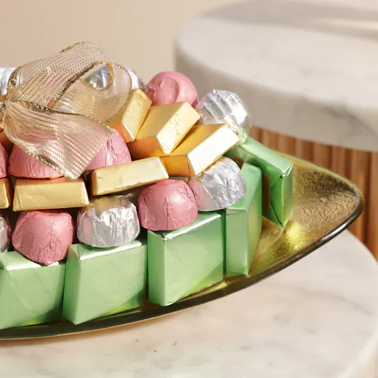 Bateel Chocolate Glass Tray | Glam Flowers