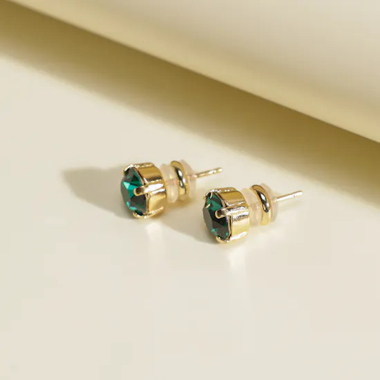 Caroline Svedbom Classic Stud Earrings Emerald For Women