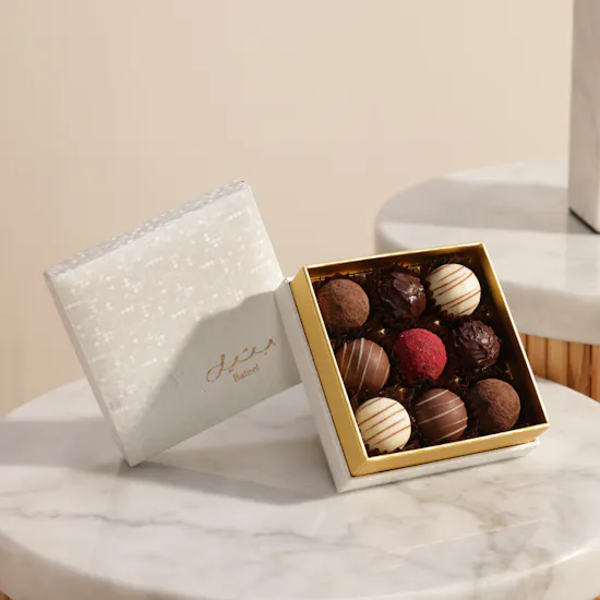 Bateel Alaska Assorted Truffles Extra Small Box | Vibrant Charm Flower Vase