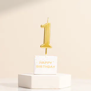 The Party Station Number 1 Gold Candle