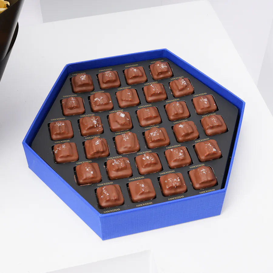 Hanoverian Pecan Chocolate with Get Well Soon Blooms Bouquet 2