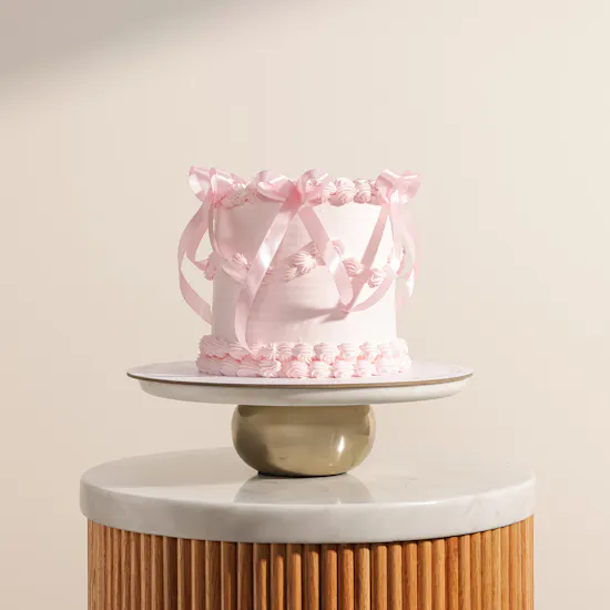 December Cake Pink Ribbon Cake