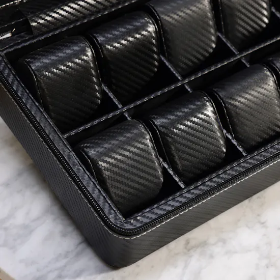 Heisse & Söhne Designhütte Black Tampa Carbon Watch Box | 10 Slots
