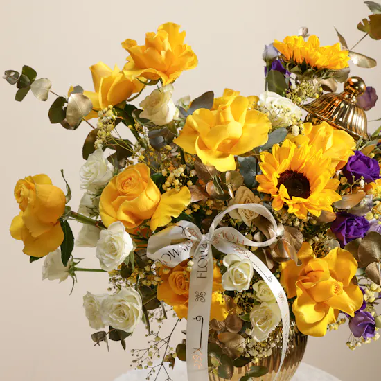 Golden Horizon Flower Vase