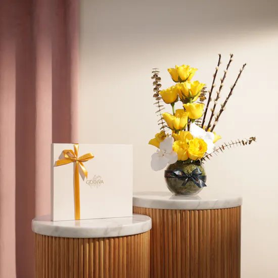 Godiva Napolitains Chocolates Box | Irresistible Softness Flowers Vase