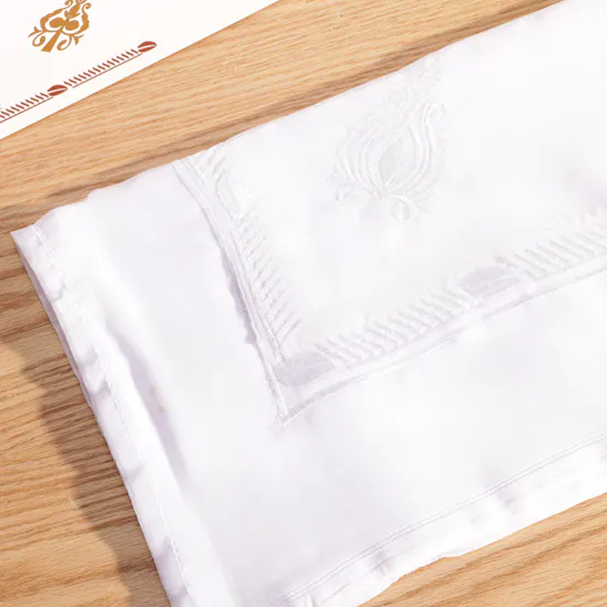 Alshal White Japan Ghatra with Small Stitching | Size 52