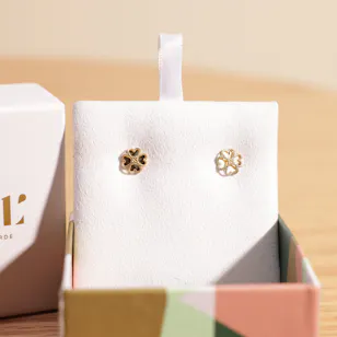 Miss L by L'azurde Flower Stud Gold Earrings