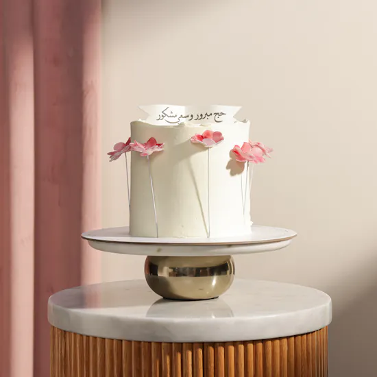 December Cake Hajj Pink Floral Cake