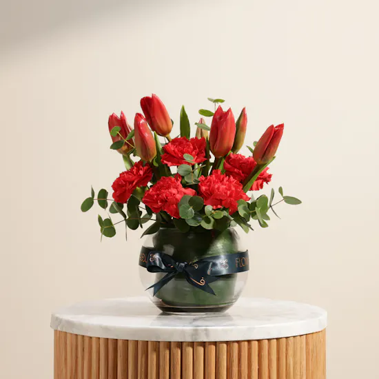 Red Radiance Flower Vase