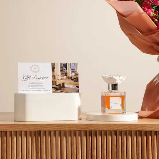 Floward Amber Diffuser | Sculpt Pilates Club Sessions Voucher and Flower Bouquet