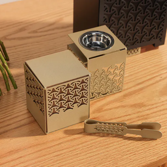 Cascades Beige Wooden Incense Burner Set | Gorgeous Roses
