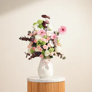 Keramos Studio Welcome Baby Girl Flowers Vase