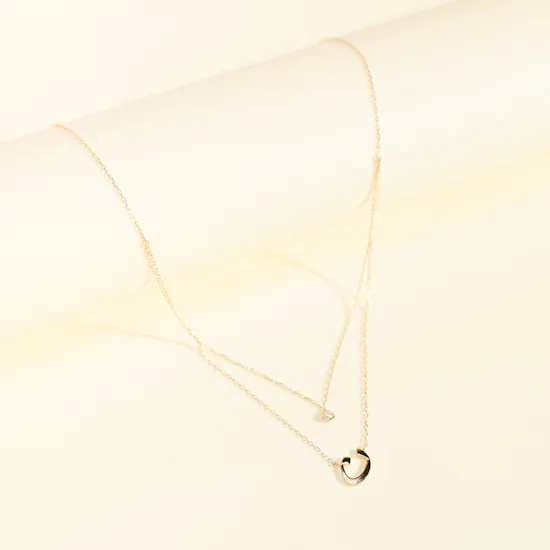 AV Jewelry Noon Letter in Arabic Gold Necklace