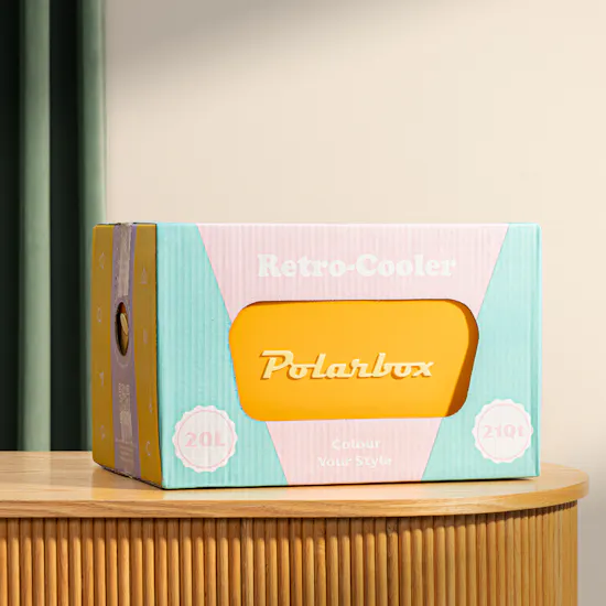 Polarbox Orange with Yellow Font and Handle 20L Ice Box