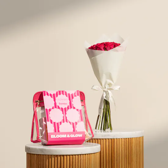 Bubblzz × Floward Bloom and Glow Exclusive Pouch | Warm Flower Bouquet