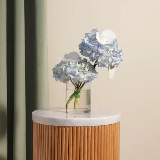 Double Hydrangea & Orchid Flowers Vase