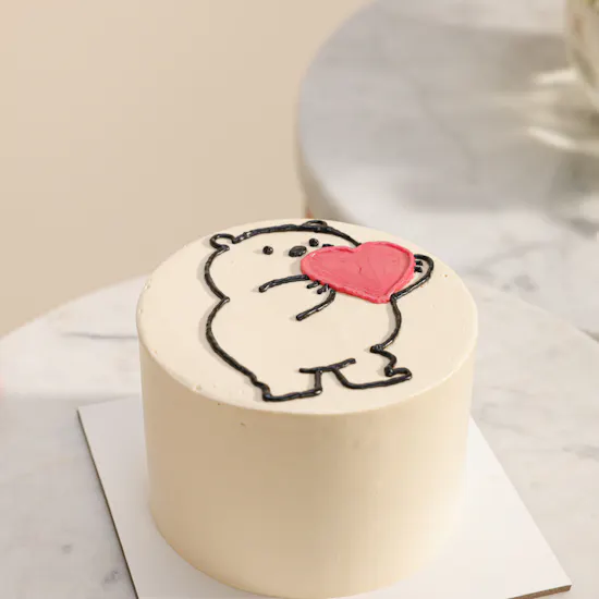 Floward Vanilla Mini Love Bear Cake | Graceful Roses Vase