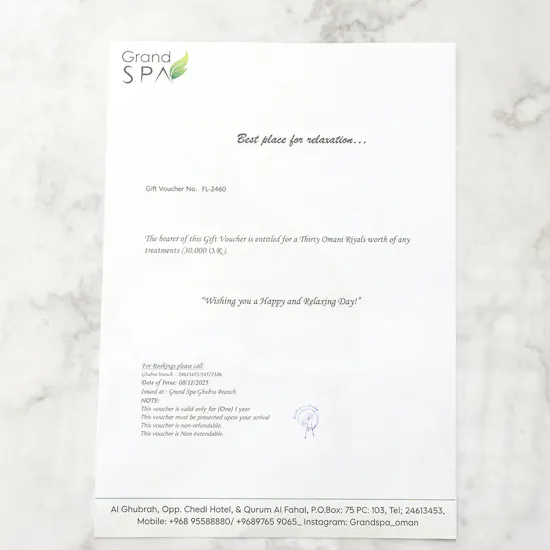 Grand Spa 30 OMR Black Box Gift Voucher