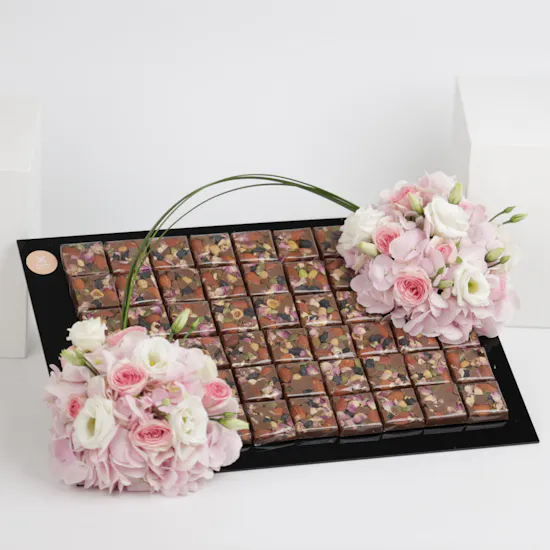 Floward Chocolates Tray | Pink Baby Rose