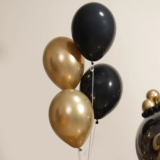 Balloonizer Grad 2026 Gold and Black Balloon Set
