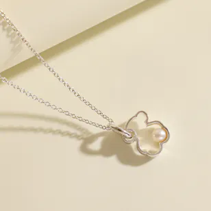 Tous Silver Silueta with Pearl Necklace