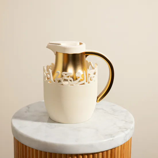 Otantik Mirral Vacuum White and Gold Flask