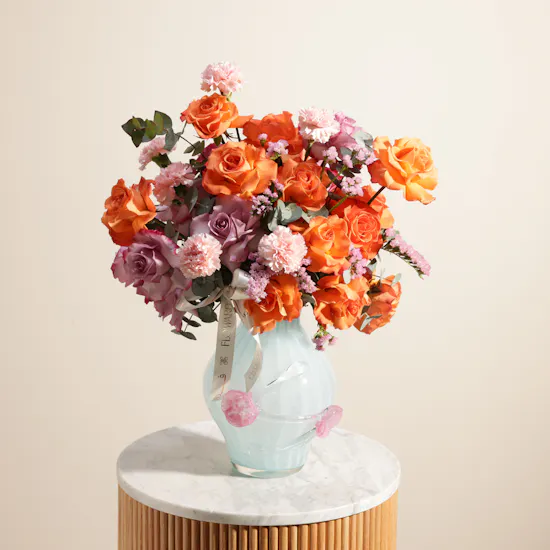 Sunset Confetti Flower Vase
