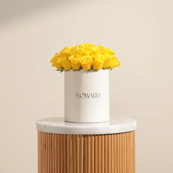 Whispering Yellow Rose Box | 25 Flowers