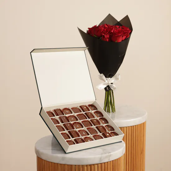 Floward Exquisite Chocolate Box | Starlight Blossom Bouquet