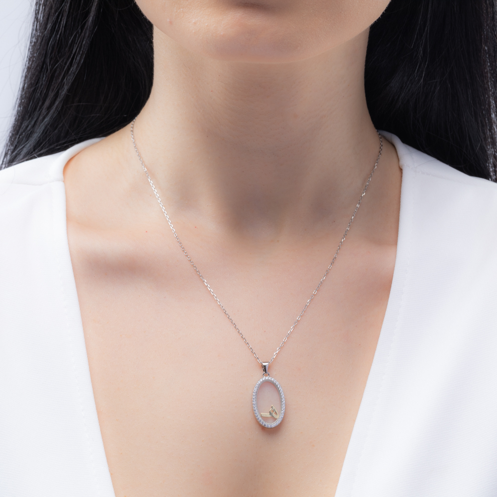 Mirror & Letter Necklace Letter-H