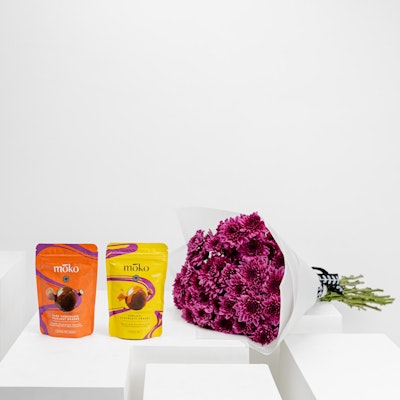 Moko Caramel and Hazelnut Chocolate | Purple Flowers