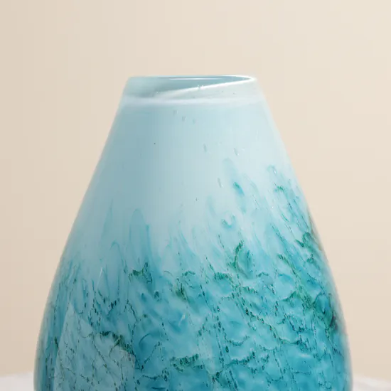 Floward Turquoise Teardrop Glass Vase