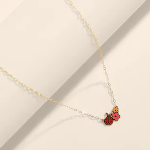 Miss L' by L'azurde Flower Enamel Coated Kids Necklace Miss L' by L'azurde Flower Enamel Coated Kids Necklace