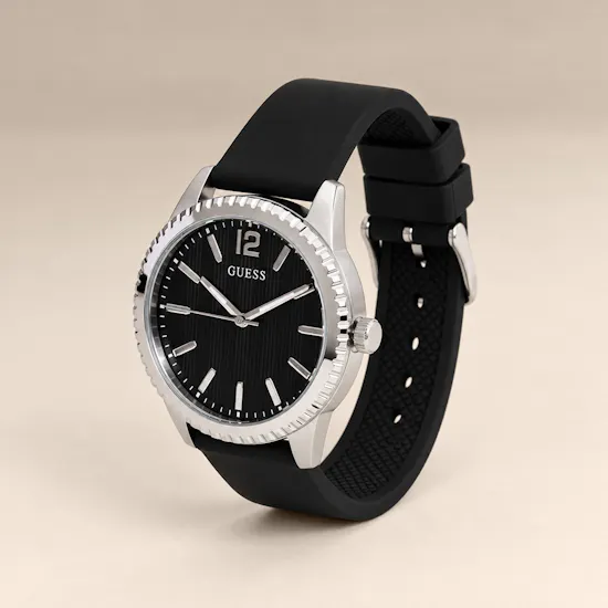 Guess Chip Black Silicone Analog Men's Watch