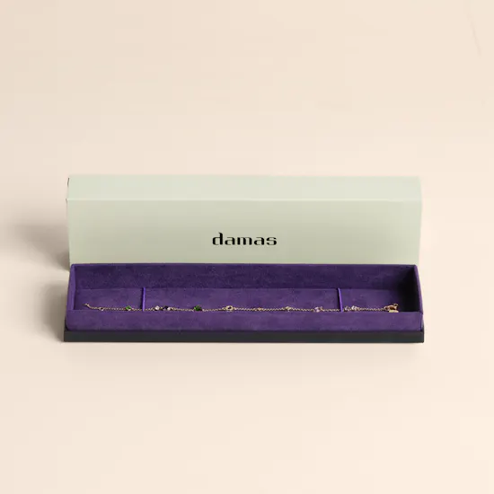 Damas Fireworks Fiesta Diamond and Precious Gem Rose Gold Bracelet