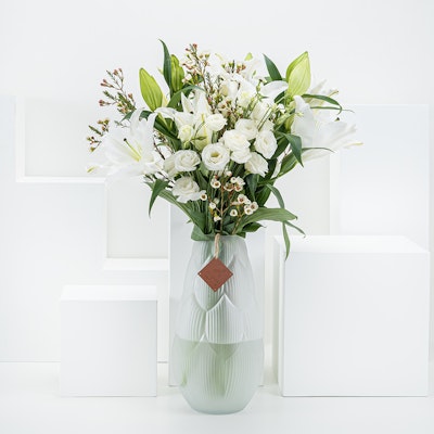 Pure White Vase | Lillies & Eustomas
