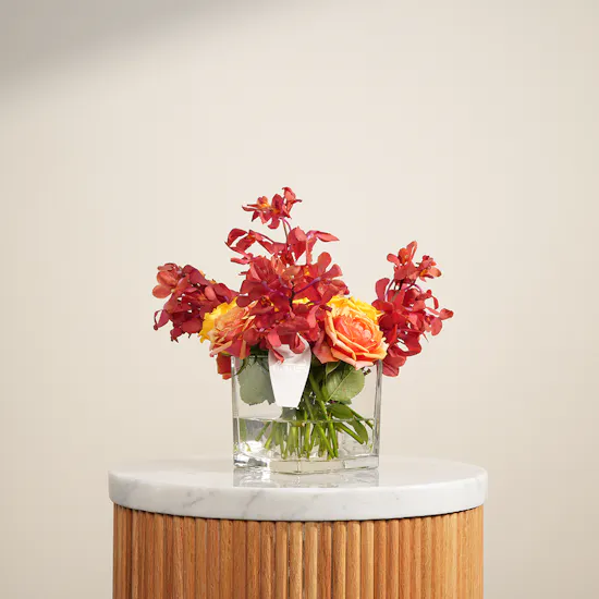 Sunset Colors Flowers Vase