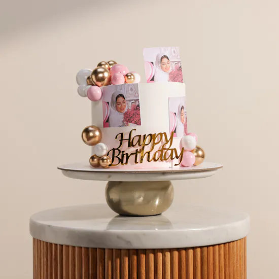 December Cake Personalized with Photo Birthday Cake